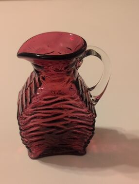 Vintage Pilgrim Cranberry Glass Small Pitcher
